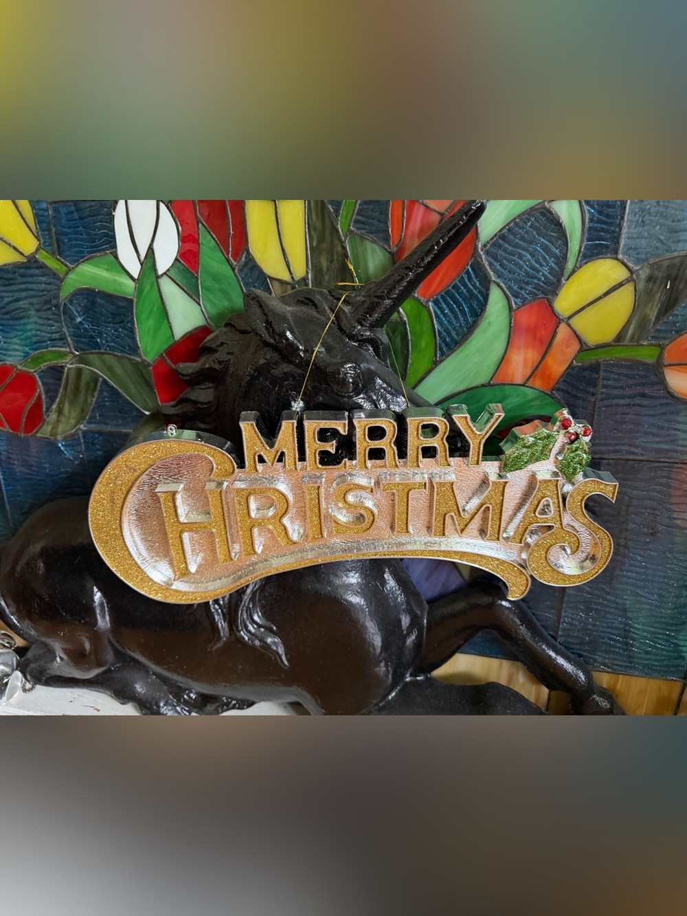 MCM plastic Merry Christmas sign wall hanging